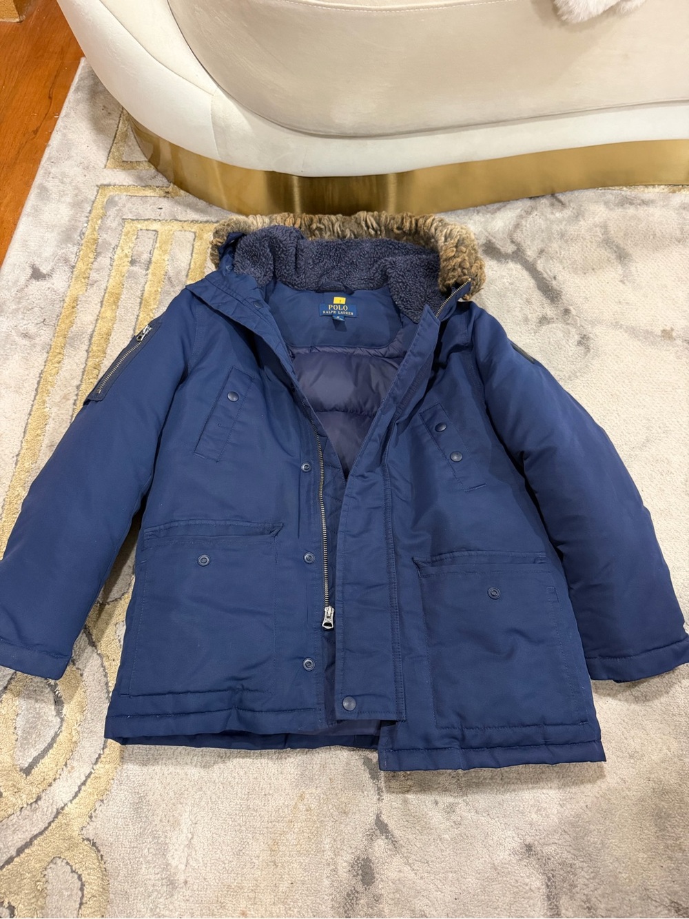 Kids Polo Ralph Lauren puffer coat with hood size 10-12